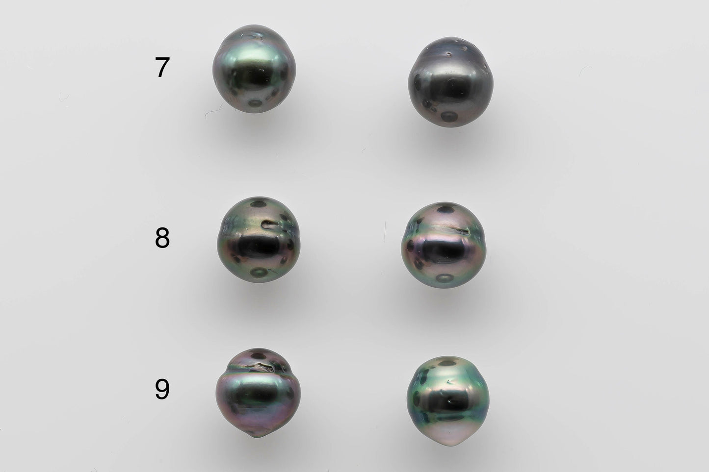 9-10mm Tahitian Pearl Matching Pair with High Luster and Natural Color for Making Earring, SKU # 1283TH