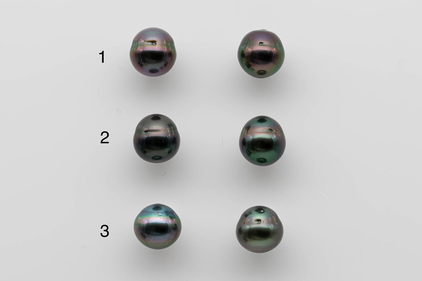 9-10mm Tahitian Pearl Matching Pair with High Luster and Natural Color