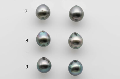 9-10mm Tahitian Pearl Loose Pairs in Natural Color and High Lusters for Making Earing, SKU # 1289TH