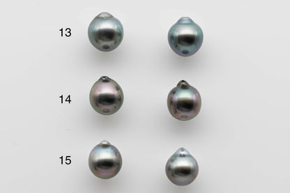 9-10mm Tahitian Pearl Loose Pairs in Natural Color and High Lusters for Making Earing, SKU # 1289TH