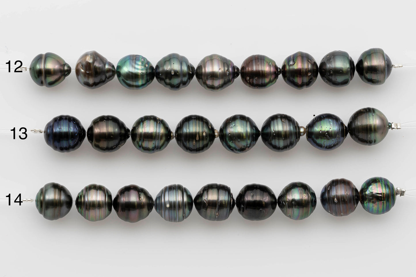 11-12mm Tahitian Pearl Tear Drop in Natural Color and High Luster in Short Strands for Beading or Jewelry Making, SKU # 1299TH