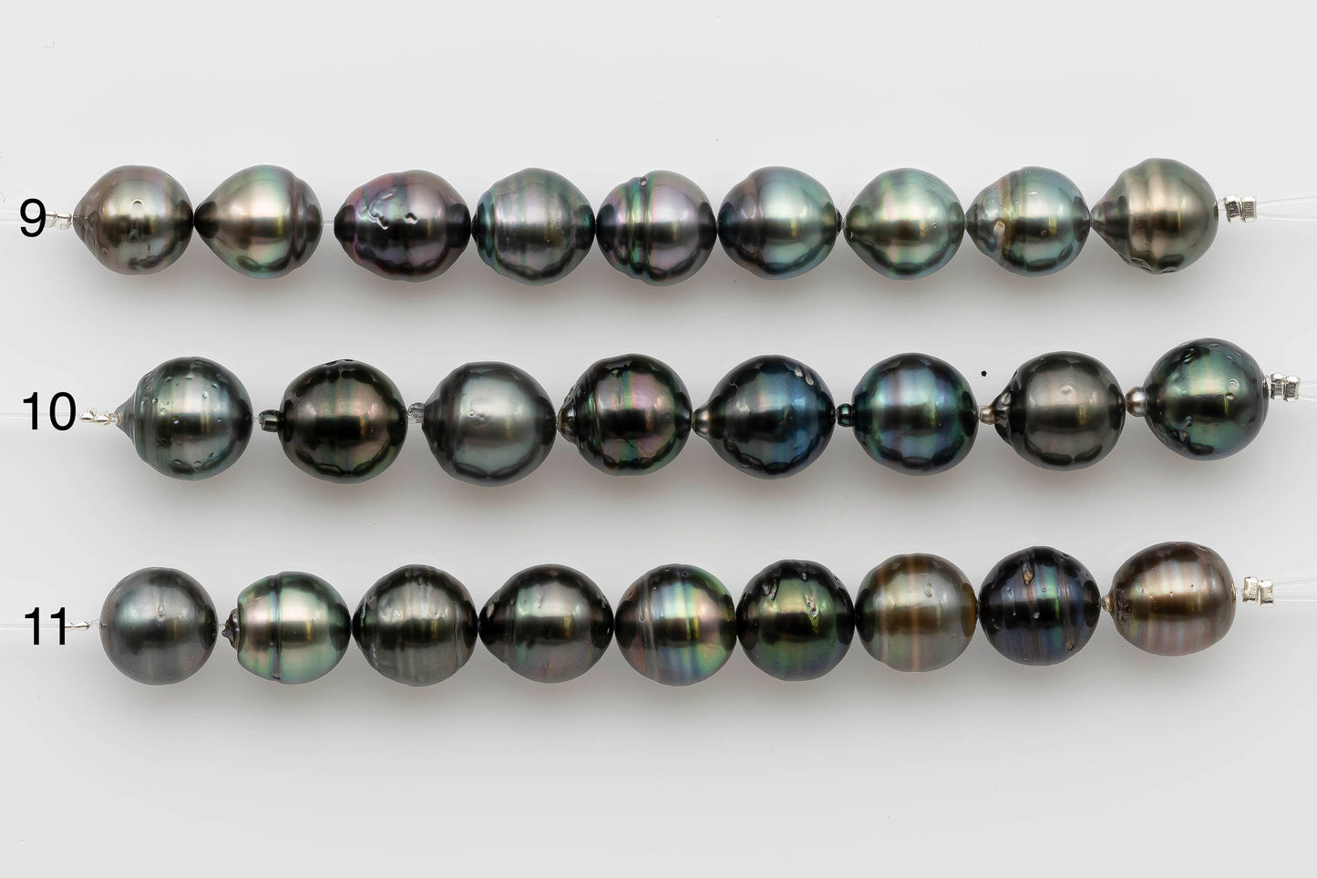 11-12mm Tahitian Pearl Tear Drop in Natural Color and High Luster in Short Strands for Beading or Jewelry Making, SKU # 1299TH