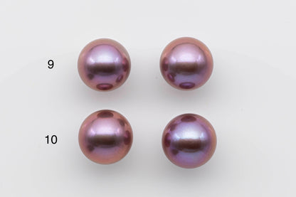 13-14mm Edison Pearl Pair with Natural Dark Lavender or Metallic Color and AAA Round Pearl Beads with High Luster, SKU # 1303EP