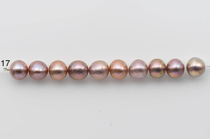 10-12mm Edison Pearl Near Round or Teardrop Freshwater Pearl in Natural Colors and High Lusters in Shorter Strand for Beading, SKU # 1331EP