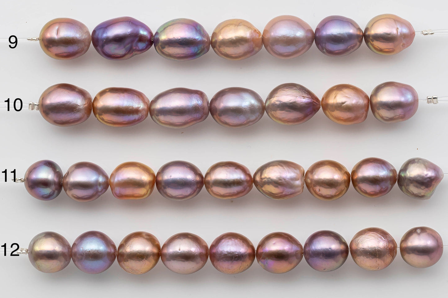 10-12mm Edison Pearl Natural Color and High Luster in Teardrop or Near Round Short Strand for Beading or Jewelry Making, SKU 1333EP