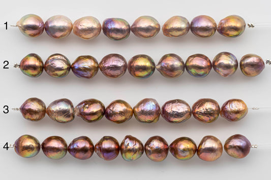 9-10mm or 10-12mm Edison Pearl Near Round with High Luster and Natural Color in Short Strand for Beading or Jewelry Making, SKU 1334EP