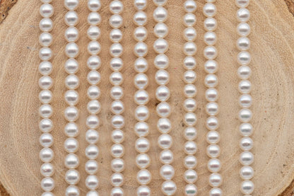 4-4.5mm AAA Freshwater Pearl Round White Strand with High Luster, Rare Finding for Beading or Jewelry Making, SKU # 1294FW