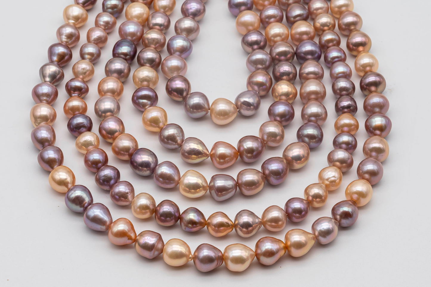 9-11mm Edison Pearl Drop Shape Natural Color with High Luster in Full Strand for Jewelry Making, SKU # 1345EP