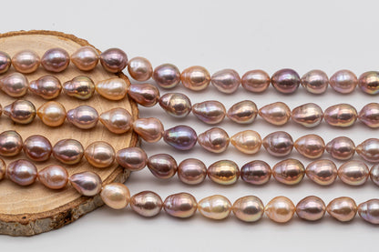 9-11mm Teardrop Edison Pearls in Full Strand Natural Color with High Luster for Jewelry Making or Beading, SKU # 1346EP