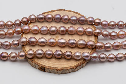 9-11mm Freshwater Edison Pearl in Full Strand with Nice Luster in Natural Pink, Lavender, or Metallic Color for Jewelry Making, SKU # 1348EP