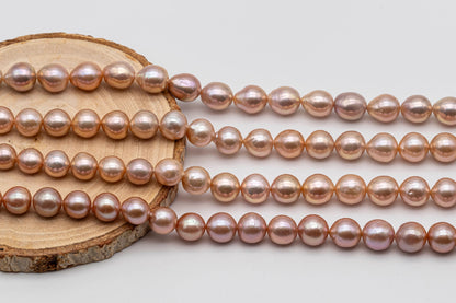 9-11mm Edison Pearl Natural Color with High Luster in Full Strand for Jewelry Making or Beading, SKU # 1349EP