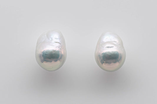 9-10mm Teardrop Edison Pearl Loose Pair Undrilled Small Size with Natural Color and High Luster for Making Earring, SKU # 1360EP