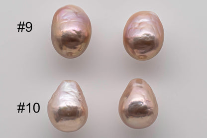 10-11mm Edison Pearl Loose Pair Natural Color Undrilled with High Luster for Making Earring, SKU # 1361EP