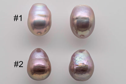 10-11mm Edison Pearl Loose Pair Natural Color Undrilled with High Luster for Making Earring, SKU # 1361EP