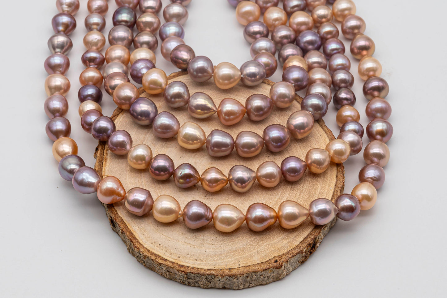 9-11mm Edison Pearl Drop Shape Natural Color with High Luster in Full Strand for Jewelry Making, SKU # 1345EP