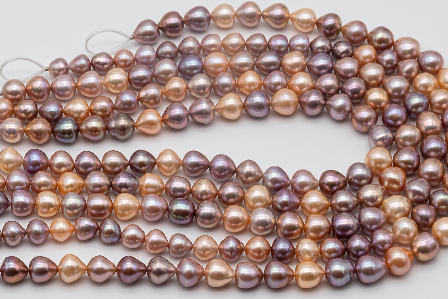 9-11mm Edison Pearl Drop Shape Natural Color with High Luster in Full Strand for Jewelry Making, SKU # 1345EP