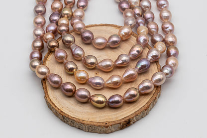 9-11mm Teardrop Edison Pearls in Full Strand Natural Color with High Luster for Jewelry Making or Beading, SKU # 1346EP