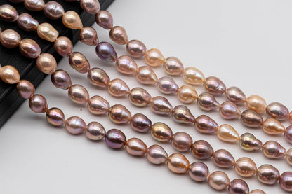 9-11mm Teardrop Edison Pearls in Full Strand Natural Color with High Luster for Jewelry Making or Beading, SKU # 1346EP