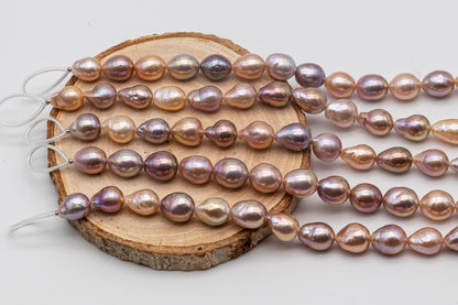 9-11mm Teardrop Edison Pearls in Full Strand Natural Color with High Luster for Jewelry Making or Beading, SKU # 1346EP