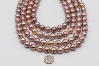 9-11mm Freshwater Edison Pearl in Full Strand with Nice Luster in Natural Pink, Lavender, or Metallic Color for Jewelry Making, SKU # 1348EP