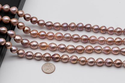 9-11mm Freshwater Edison Pearl in Full Strand with Nice Luster in Natural Pink, Lavender, or Metallic Color for Jewelry Making, SKU # 1348EP