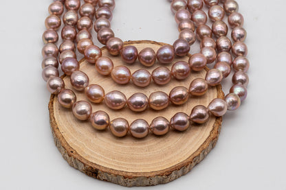 9-11mm Freshwater Edison Pearl in Full Strand with Nice Luster in Natural Pink, Lavender, or Metallic Color for Jewelry Making, SKU # 1348EP