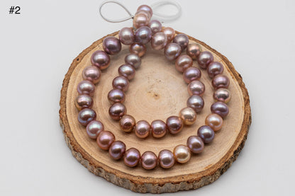 9-11mm Edison Pearl in Multi-Natural Color with High Luster in Full Strand for Jewelry Making or Beading, SKU # 1350EP
