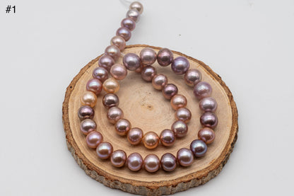 9-11mm Edison Pearl in Multi-Natural Color with High Luster in Full Strand for Jewelry Making or Beading, SKU # 1350EP
