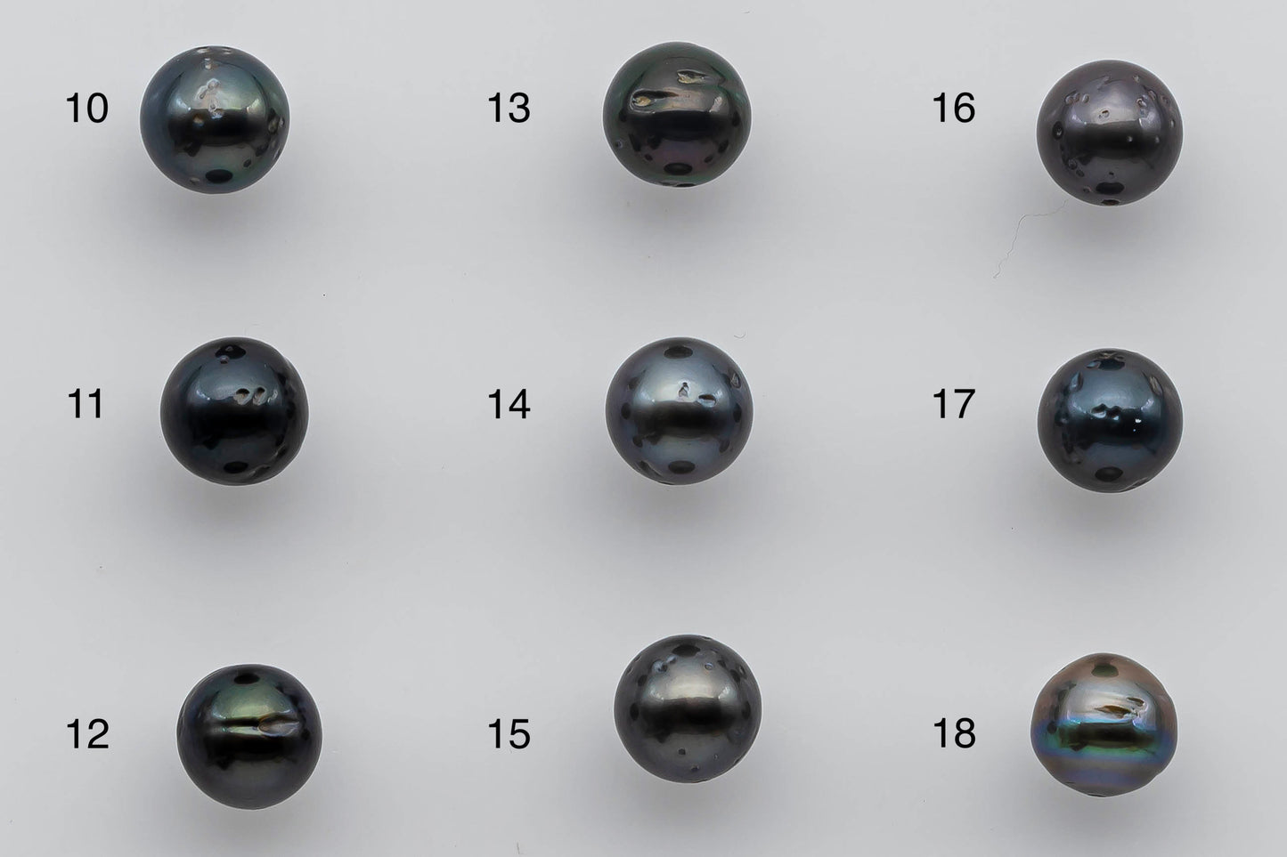 7-8mm Tahitian Pearl Loose Round with High Luster and Natural Colors with Blemishes in Single Piece Predrilled Hole, SKU # 1373TH