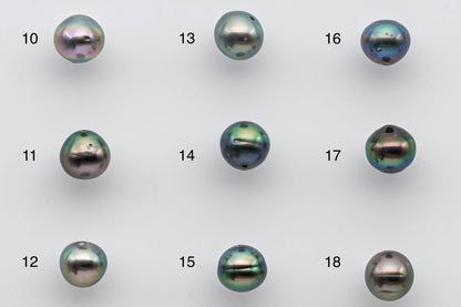 7-8mm Tahitian Pearl Loose Near Round Super Nice Luster and Beautiful Natural Color with Blemish, Predrilled Hole Single Piece, SKU # 1374TH