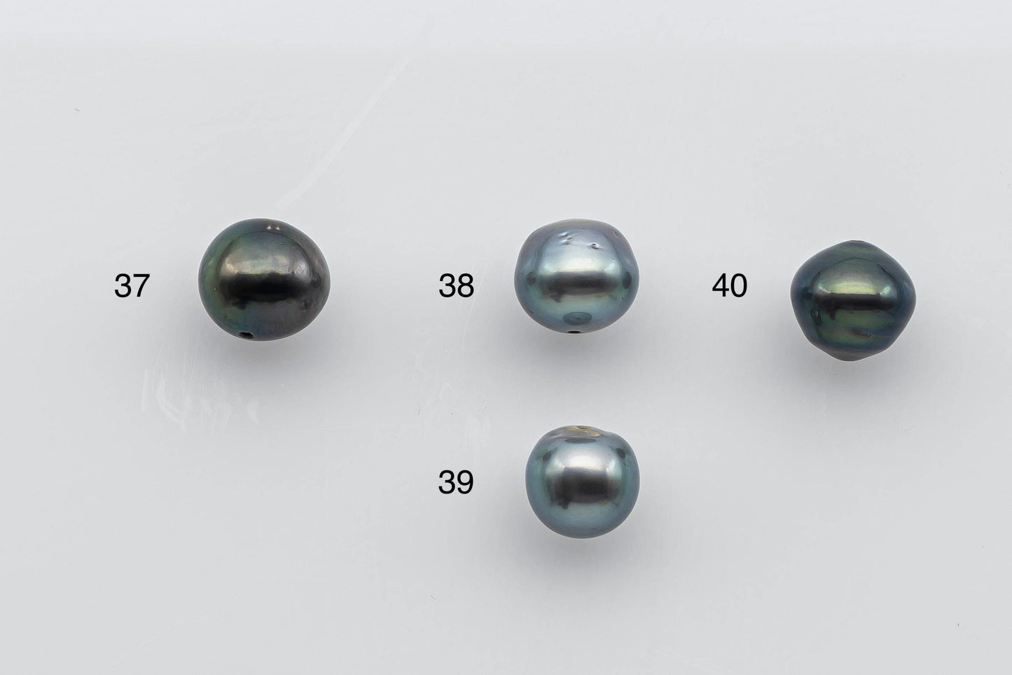 8-9mm Tahitian Pearl Tear Drop or Near Round with High Luster and Natural Color with Blemish in Single Piece Predrilled Hole, SKU # 1376TH