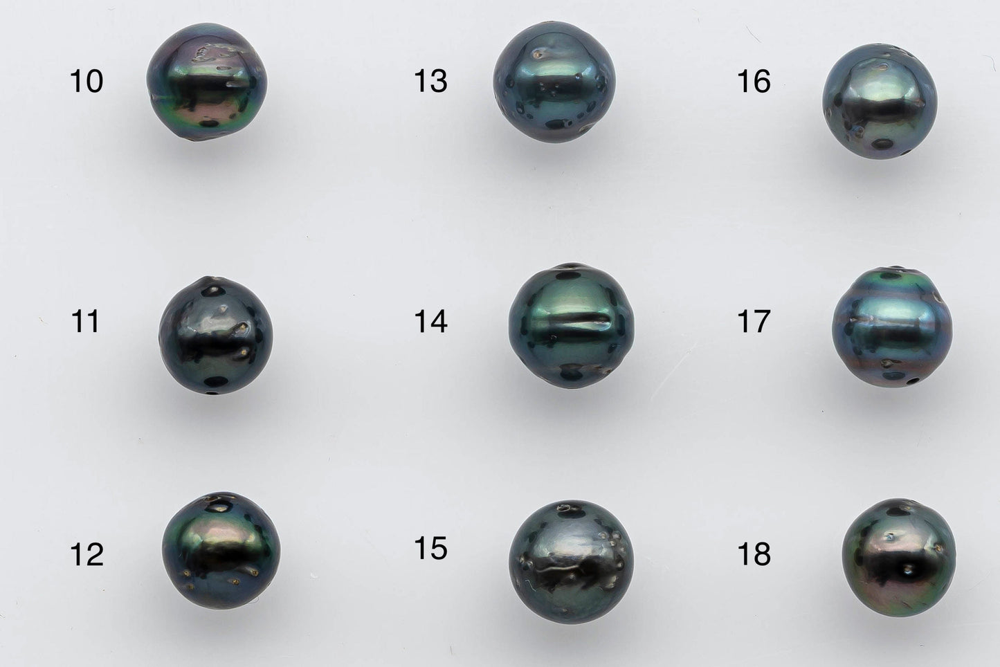 8-9mm Tahitian Pearl Loose Near Round with High Luster and Natural Color with Blemish in Single Piece Predrilled 0.8mm Hole, SKU # 1377TH