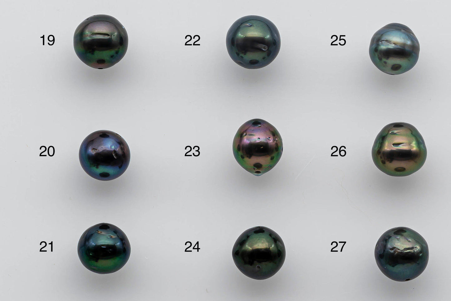 8-9mm Tahitian Pearl Near Round Loose with High Luster and Natural Color with Blemish in Predrilled Hole for Beading, 1 Piece, SKU # 1378TH