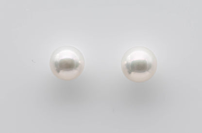 Half Drilled Freshwater Pearl, Round Loose Pair in 5-5.5mm, 6-6.5mm, or 7-7.5mm with High Luster for Making Earrings, SKU # 1351HD