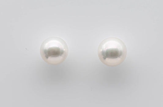 Half Drilled Freshwater Akoya Pearl, Round Loose Pair in 5-5.5mm, 6-6.5mm, or 7-7.5mm with High Luster for Making Earrings, SKU # 1351HD