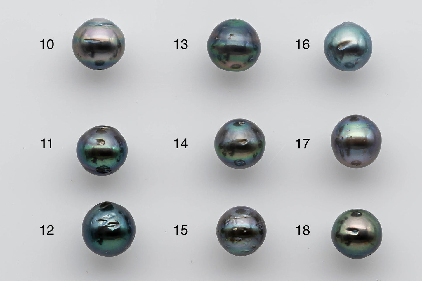 9-10mm Tahitian Pearl Near Round Single Piece with High Luster and Natural Colors, Blemishes and Predrilled Hole, SKU # 1384TH