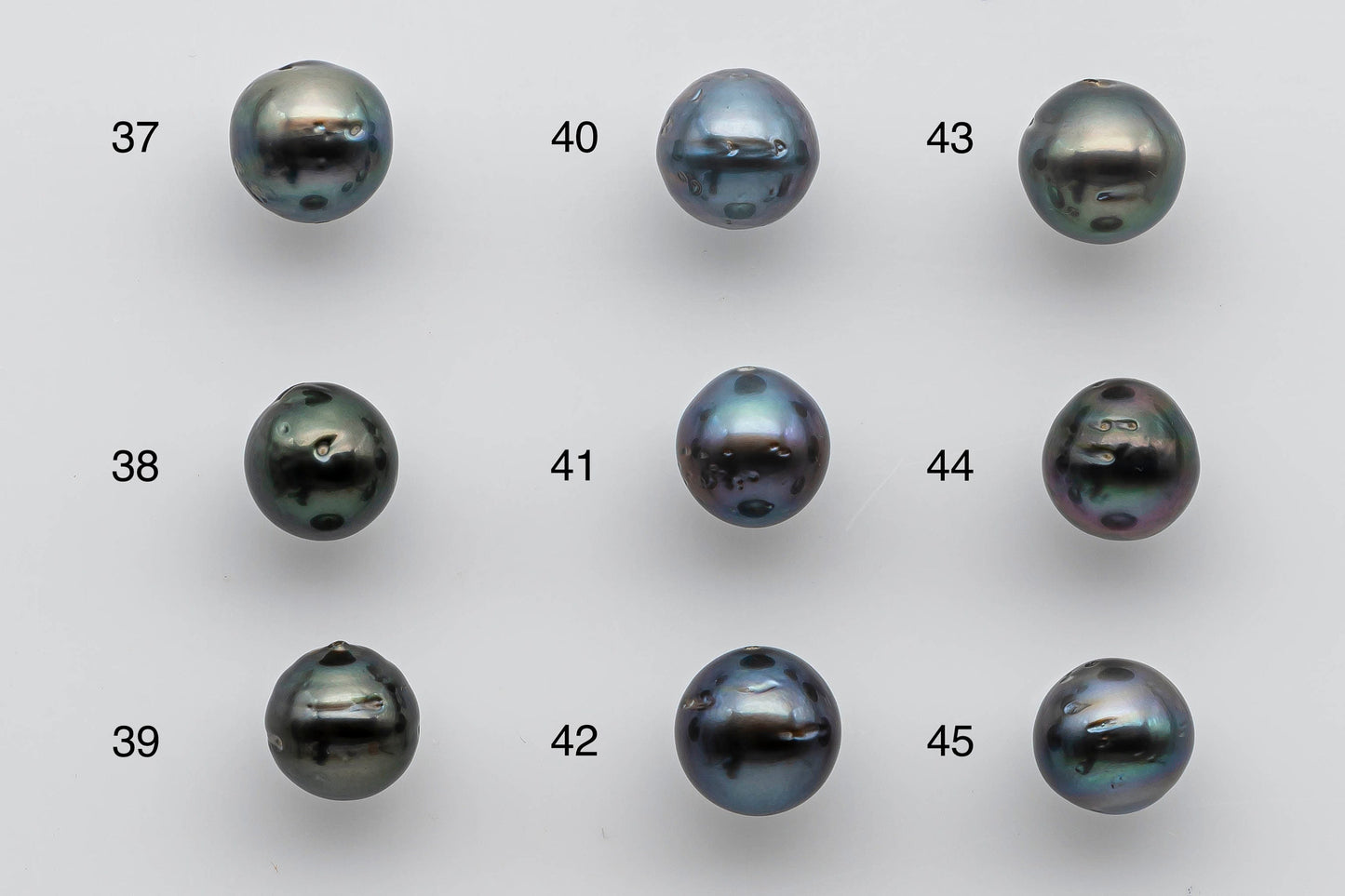 9-10mm Tahitian Pearl Near Round Single Piece with High Luster and Natural Colors, Blemishes and Predrilled Hole, SKU # 1384TH