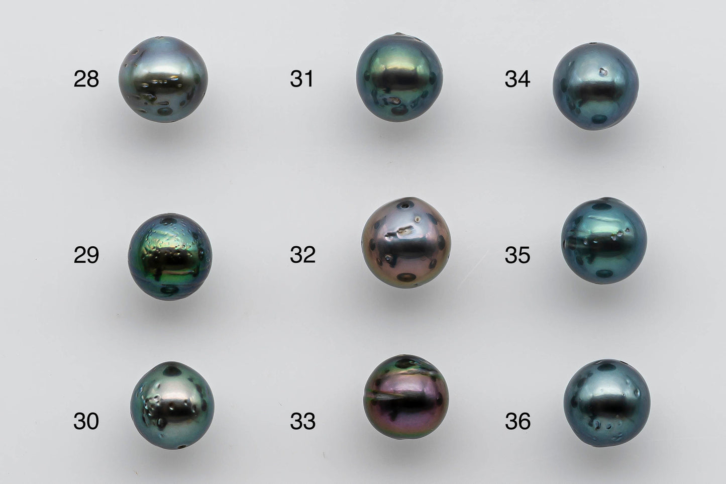 9-10mm Near Round Loose Tahitian Pearl in Natural Colors and Super High Lusters with Blemish, Predrilled Hole, SKU # 1385TH