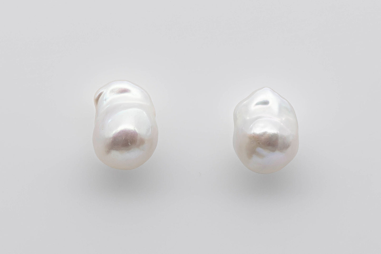 13-14mm Baroque Pearl Undrilled Loose Pair with High Luster and Smooth Both Front and Backside for Making Earring, SKU # 1356BA