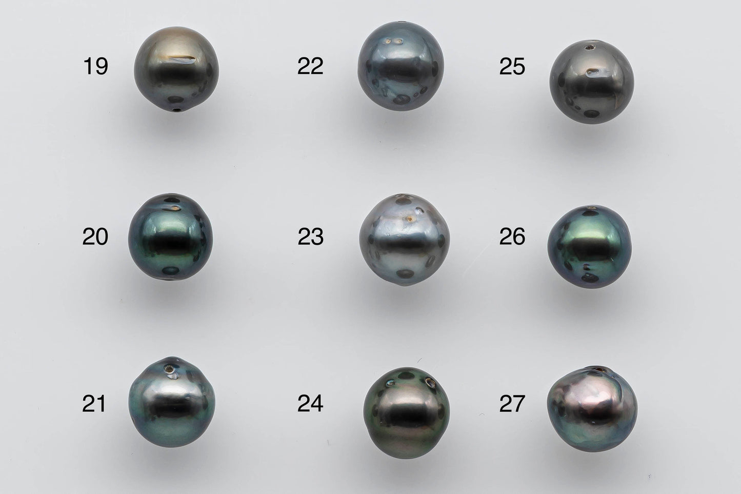 9-10mm Single Piece Tahitian Pearl Near Round and Predrilled Hole, SKU # 1390TH