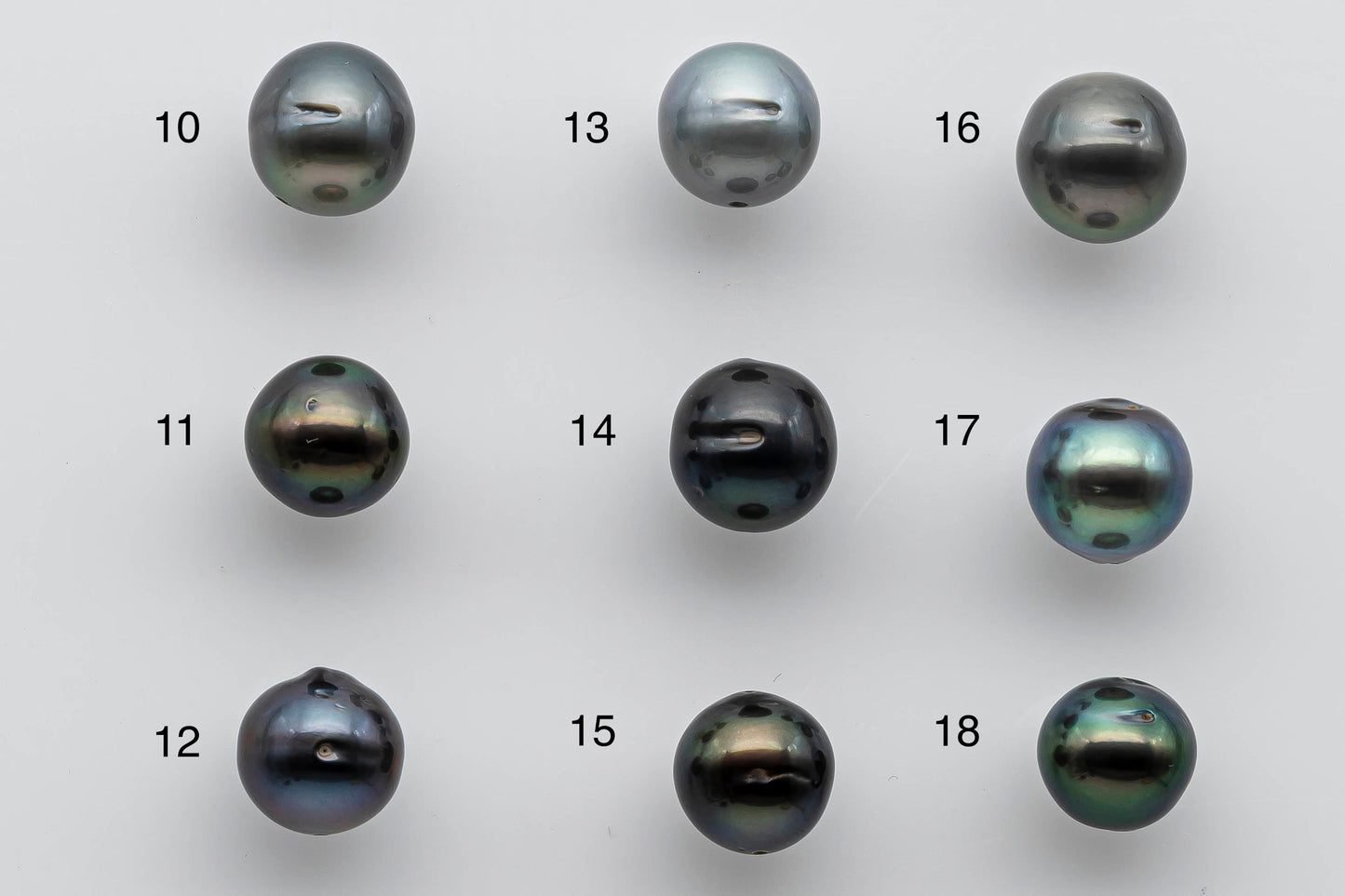 9-10mm Single Piece Tahitian Pearl Near Round and Predrilled Hole, SKU # 1390TH