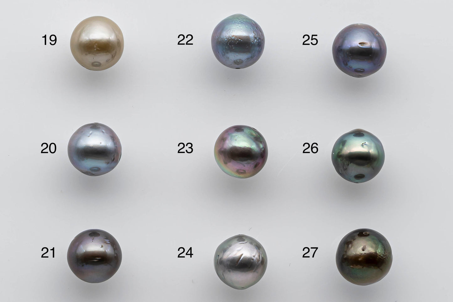 9-10mm Near Round Tahitian Pearl Loose with Luster and Blemish, Predrilled Hole, SKU # 1392TH