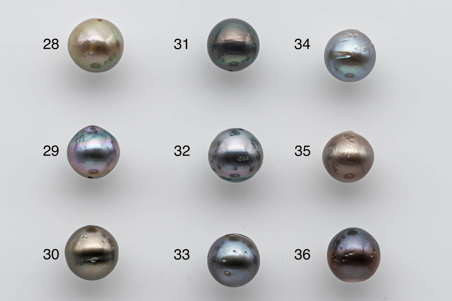 9-10mm Near Round Tahitian Pearl Loose with Luster and Blemish, Predrilled Hole, SKU # 1392TH