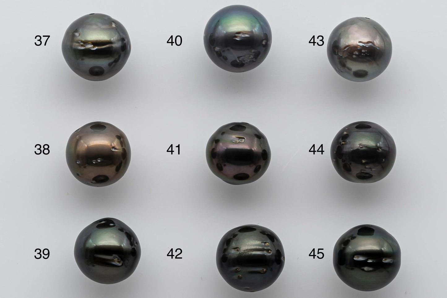 11-12mm Tahitian Pearl Loose Near Round in Natural Colors and High Lusters with Blemish, Predrilled Hole, SKU # 1396TH