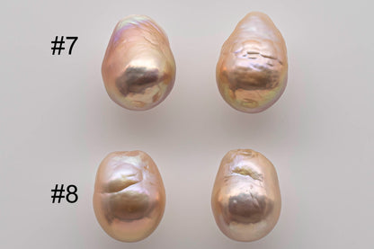 10-11mm Edison Pearl Loose Pair Natural Color Undrilled with High Luster for Making Earring, SKU # 1361EP