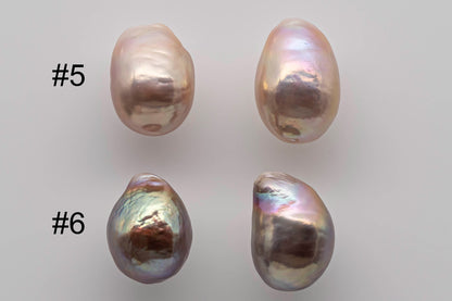 10-11mm Edison Pearl Loose Pair Natural Color Undrilled with High Luster for Making Earring, SKU # 1361EP