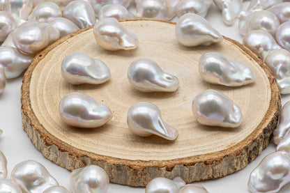 13-14mm AAA Baroque Pearl Single Piece Undrilled Loose with Extremely Nice Luster and Smooth Surface for Making Jewelry, SKU # 1370BA