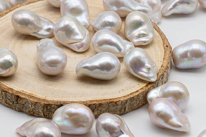 AAA 15-16mm Baroque Pearl Single Piece Undrilled with Extreme Luster and Freshwater Pearl Bead Large Size Smooth Surface, SKU # 1368BA