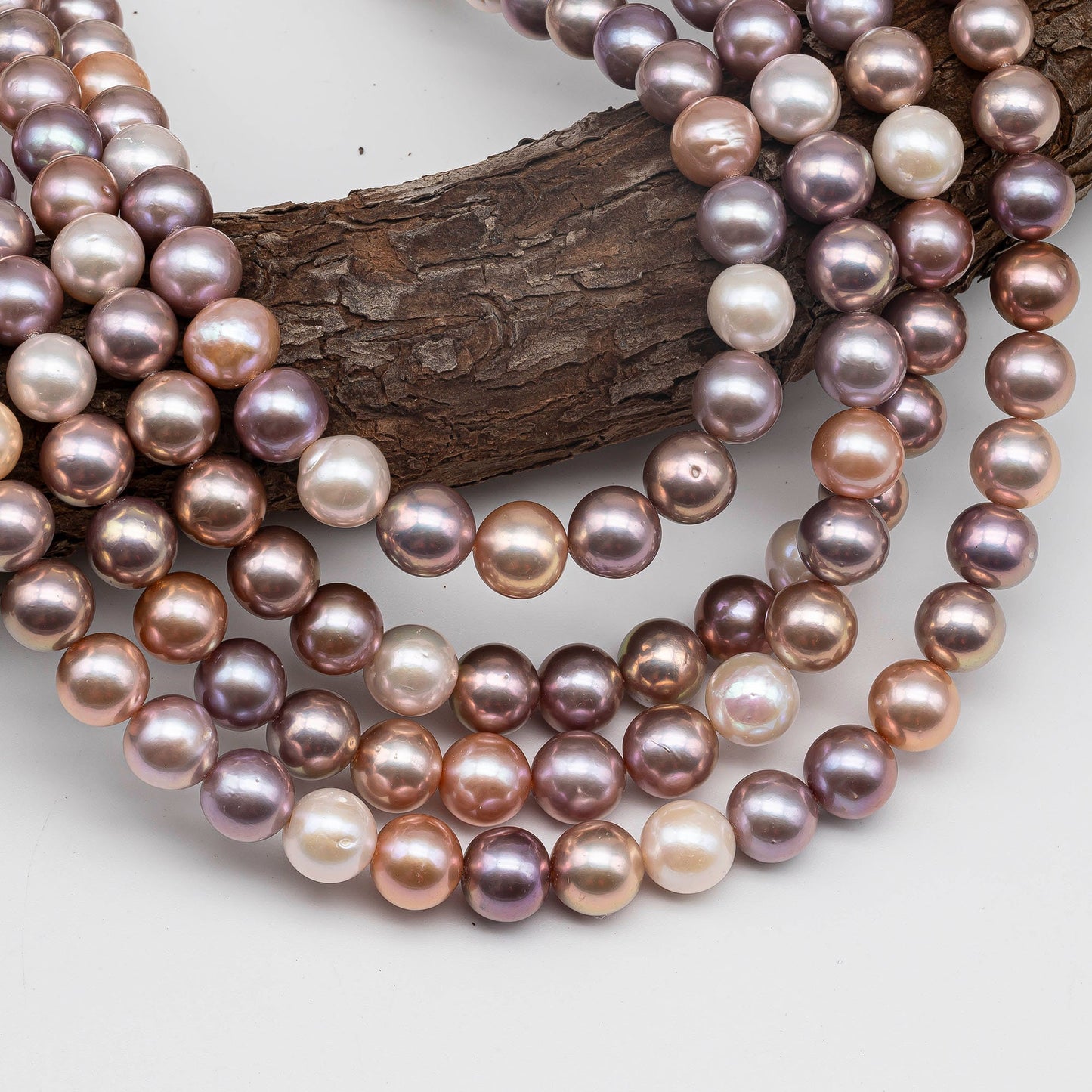 10-12mm Multi-Color Edison Pearl Near Round with High Luster in Full Strand, SKU # 1424EP