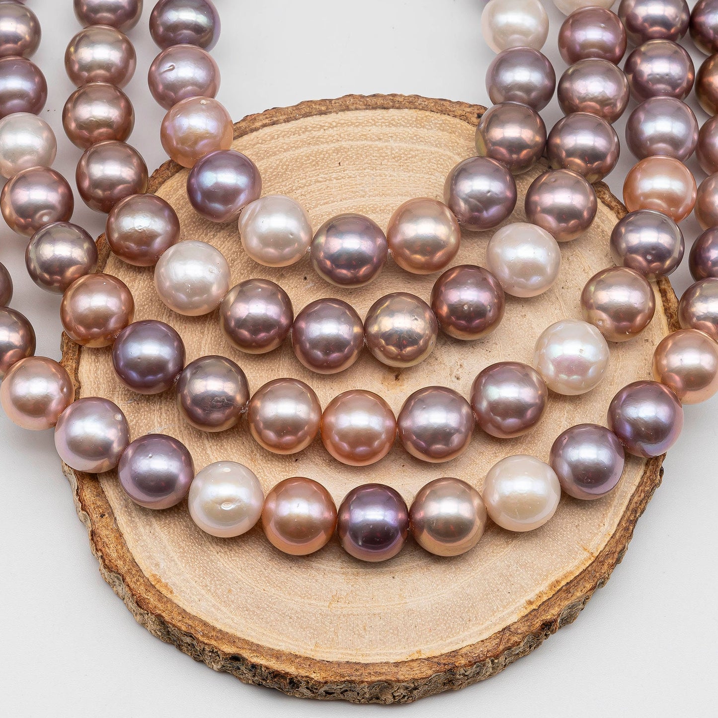 10-12mm Multi-Color Edison Pearl Near Round with High Luster in Full Strand, SKU # 1424EP